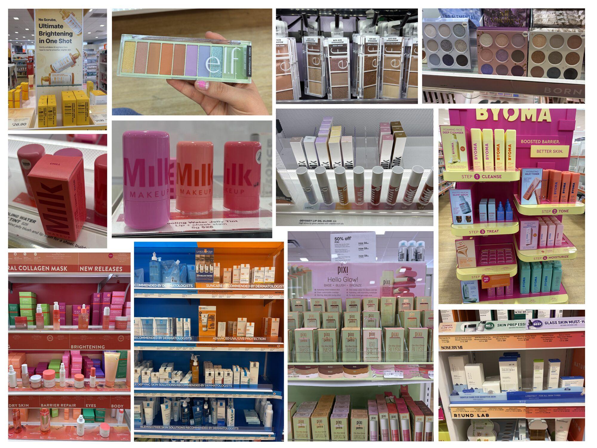 Competitive analysis research board comparing potential beauty brands for a Kpop Demon Hunters collaboration