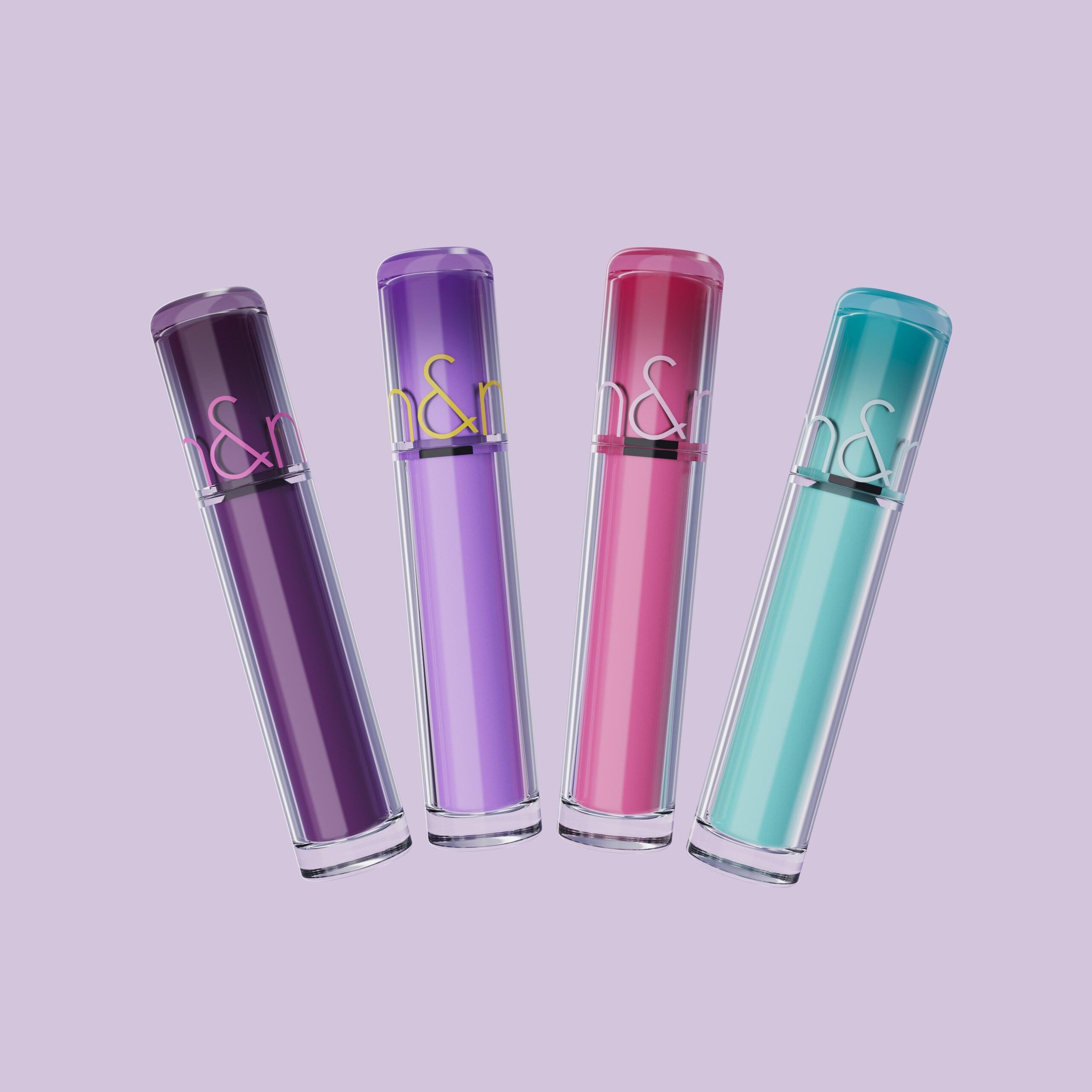 All four lip gloss colors in a row