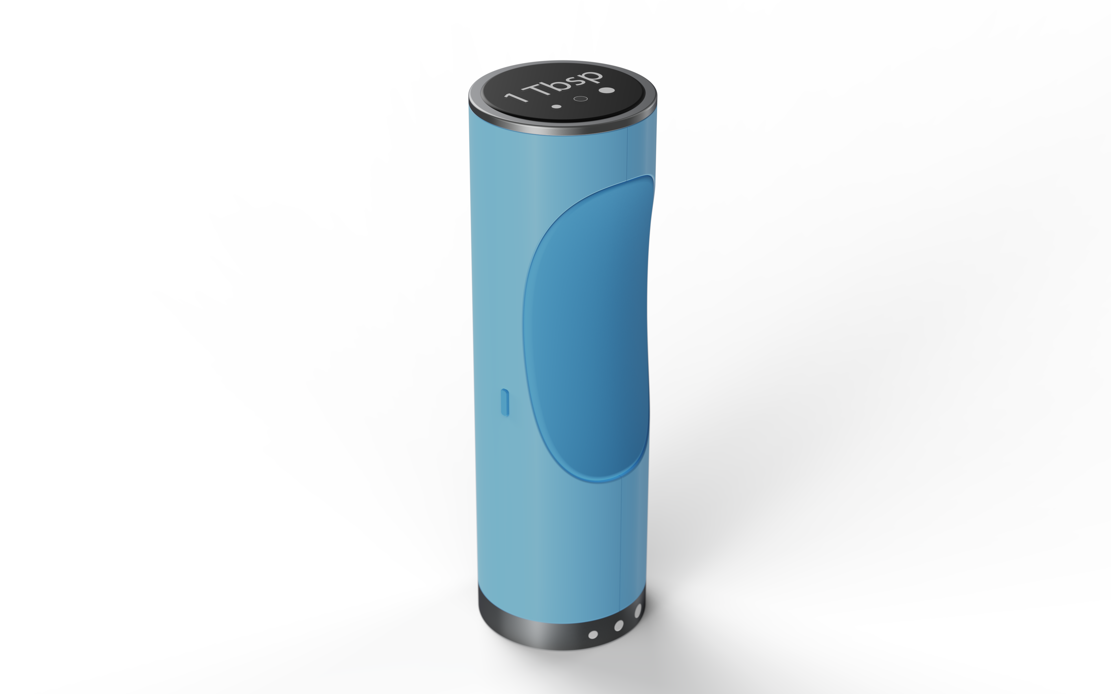Full view of the grinder body showing the recessed haptic dispensing button